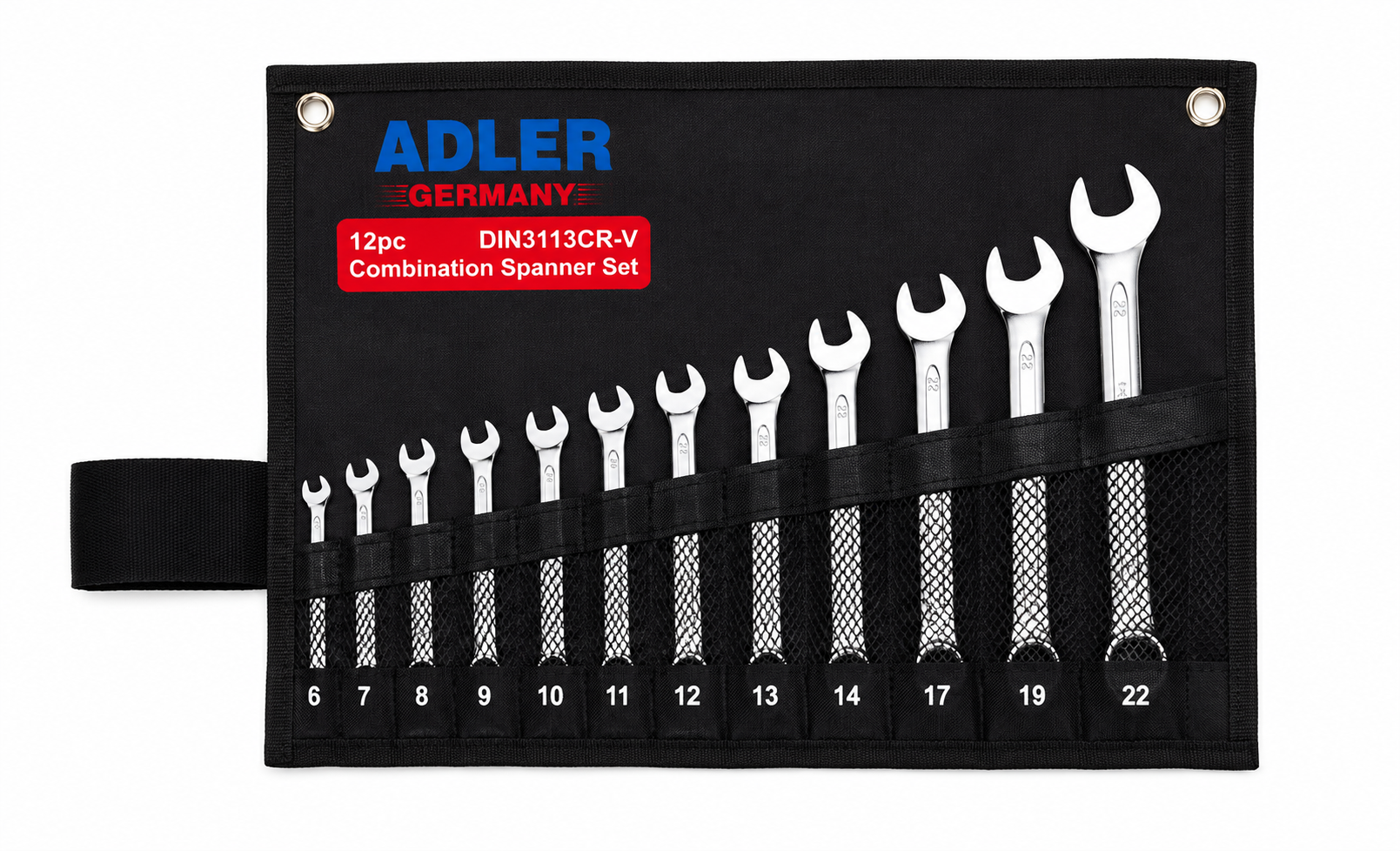 ست آچار یک‌سر تخت یک‌سر رینگی ۱۲ عددی ADLER GERMANY